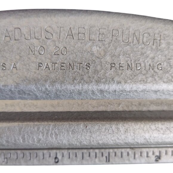 Vtg Mutual Adjustable Hand Punch No 20 Original Box Metal 2 or 3 Hole Made USA - Picture 8 of 16